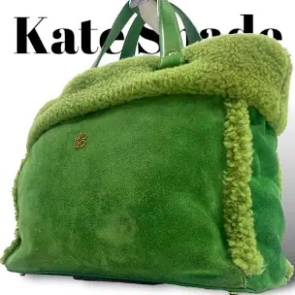Rare vintage Kate Spade Mouton Fleece and Suede Teddy Bag
